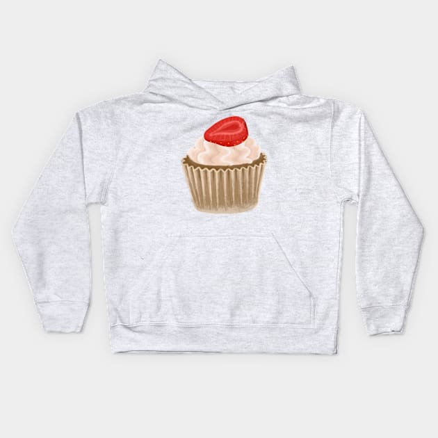 Strawberry Muffin Kids Hoodie by ValeriePodolska